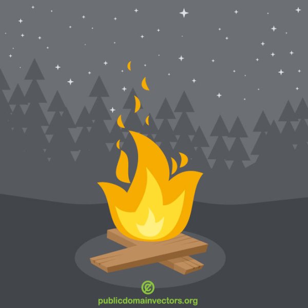 Огонь дрова вектор