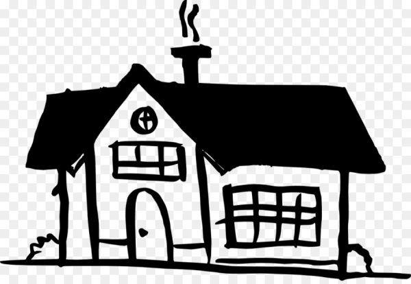 Домик черно белый