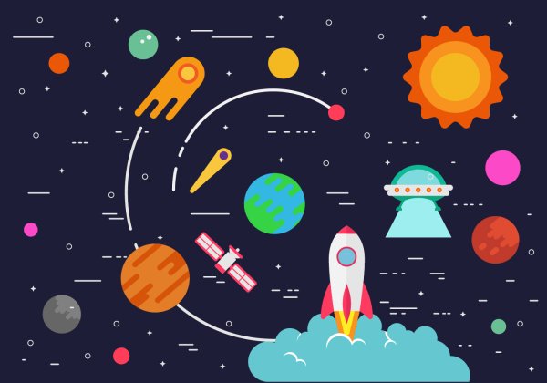 Космические векторные иллюстрации