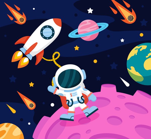 Ракета в космосе для детей