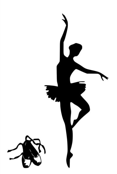 Балерина черный силуэт