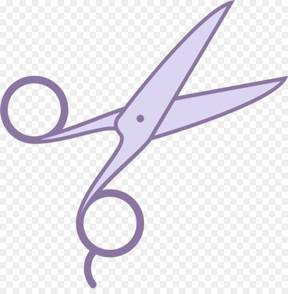 Парикмахерские ножницы на прозрачном фоне