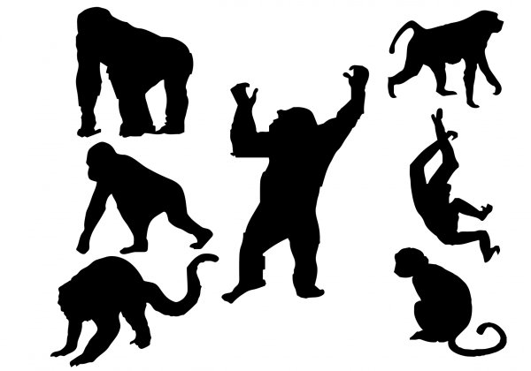 Мартышка силуэт