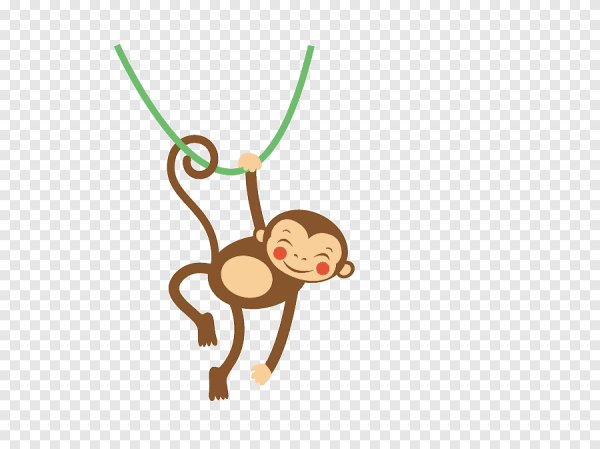 Обезьяна на ветке без фона