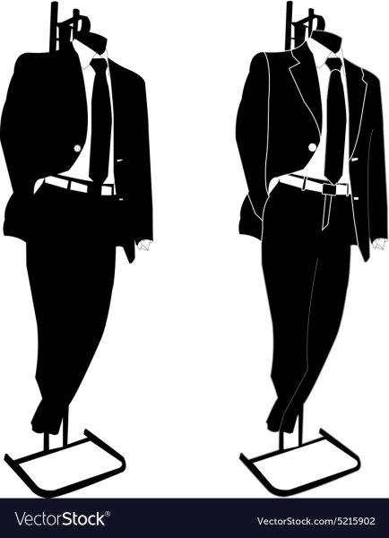 Мужской костюм на плечиках силуэт