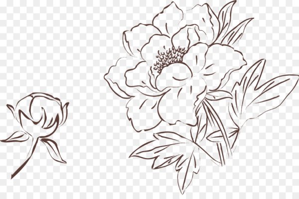 Трафарет "пионы"