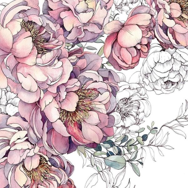 Стилизованные пионы