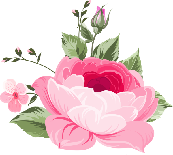 Розовые векторные цветочки