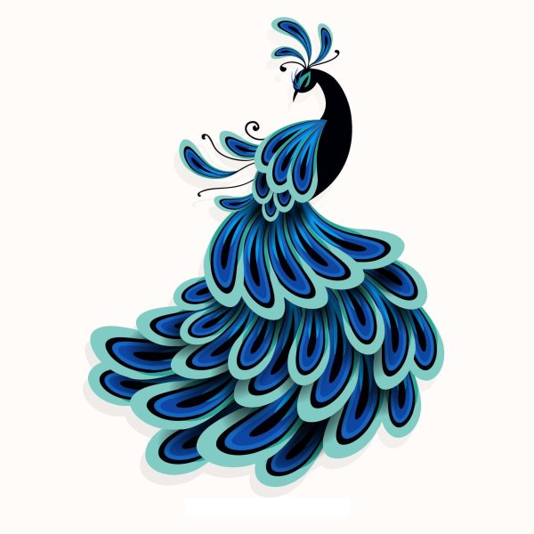 Гжель Павлин