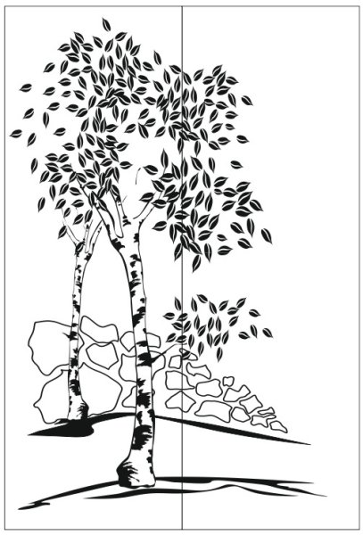 Силуэт березы