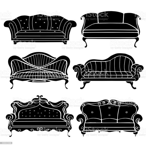Диваны эскиз вектор