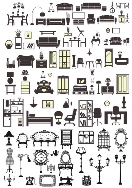 Мебель контур вектор