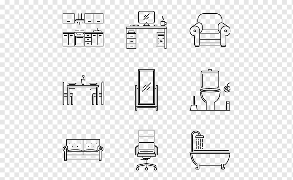 Векторные иконки мебель