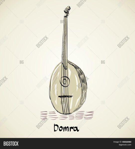 Домра нарисовать карандашом