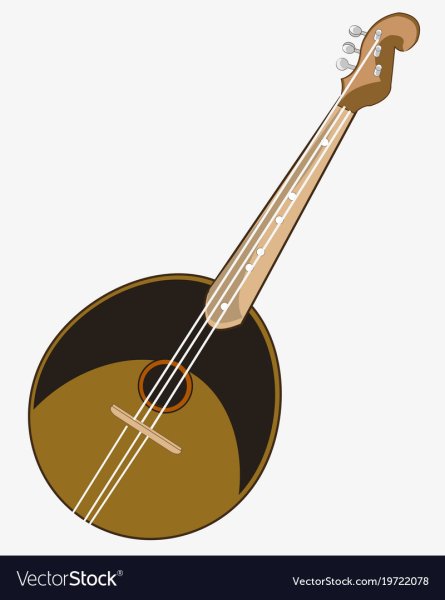 Домрист на белом фоне