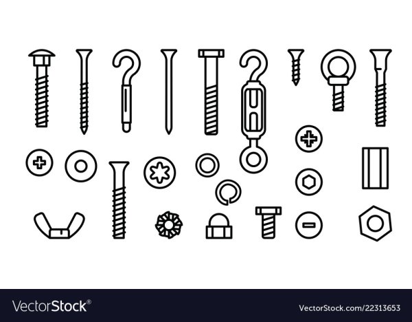 Гайки шурупы саморезы вектор