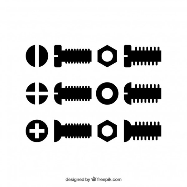 Болт гайка векторное