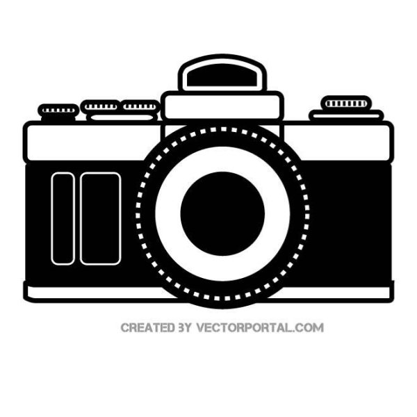 Фотоаппарат сбоку вектор