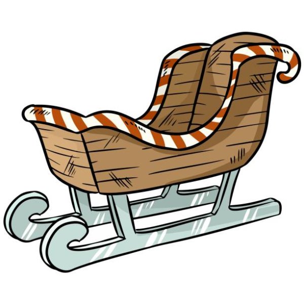 Стикер на санках