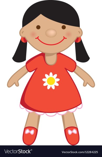 Кукла игрушка вектор