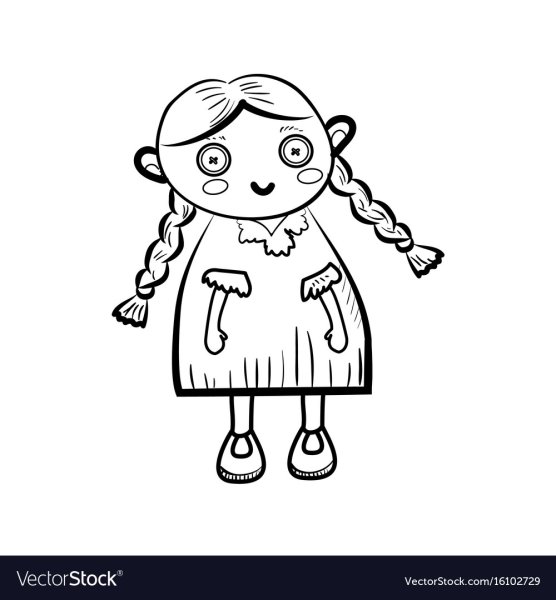 Кукла вектор чб