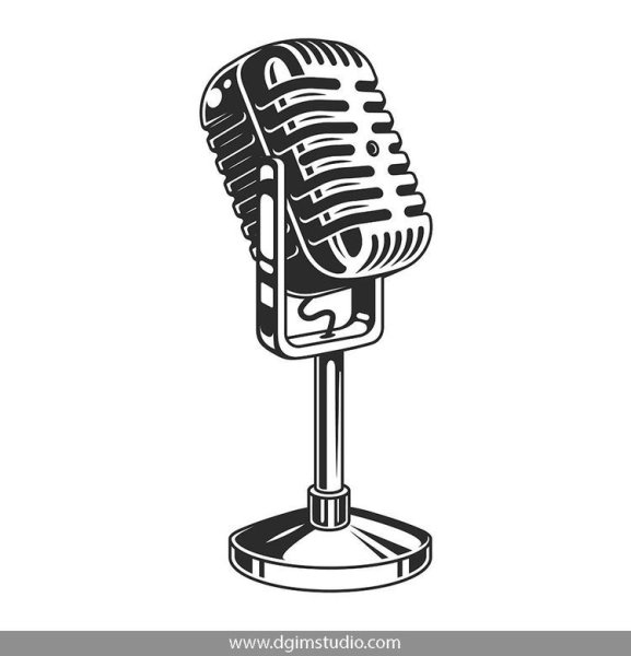 Ретро микрофон на стойке