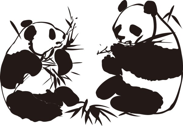 Панда силуэт
