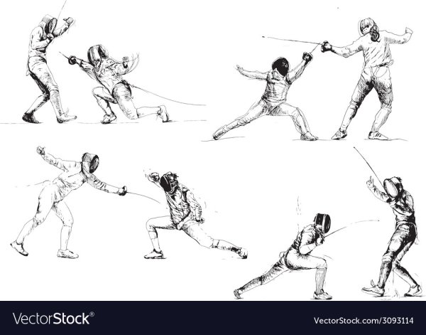 Фехтование выпад рисунок