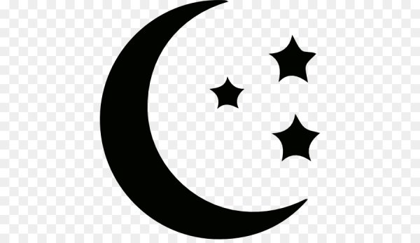 Месяц и звезды силуэт