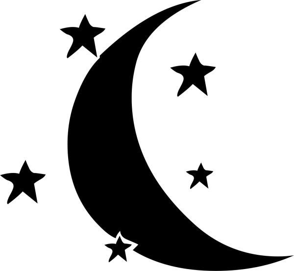 Месяц и звезды силуэт