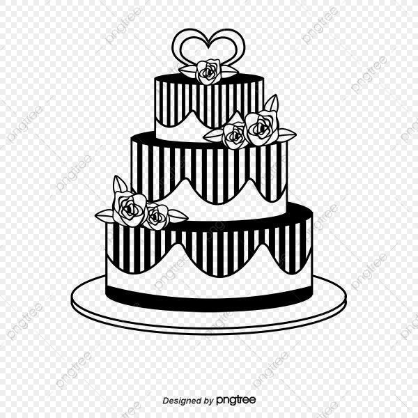 Торт вектор черно белый