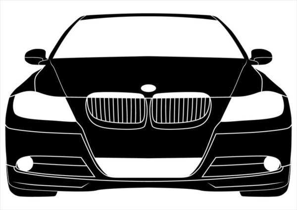 Силуэт машины спереди
