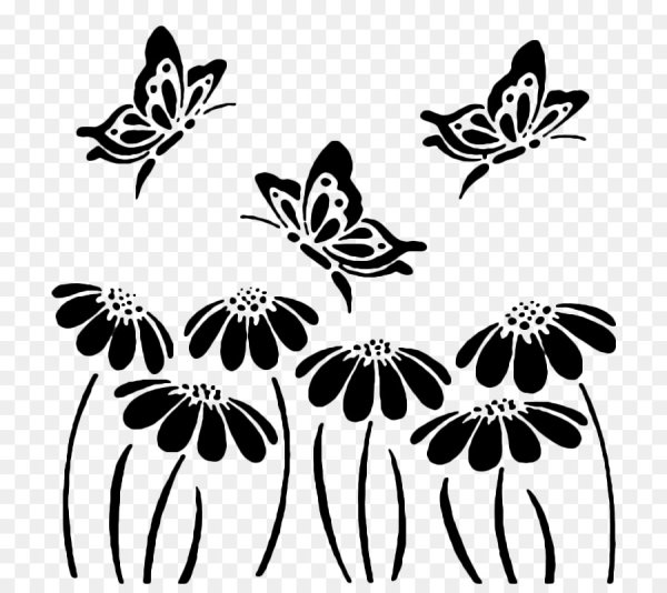 Цветочные трафареты для декора