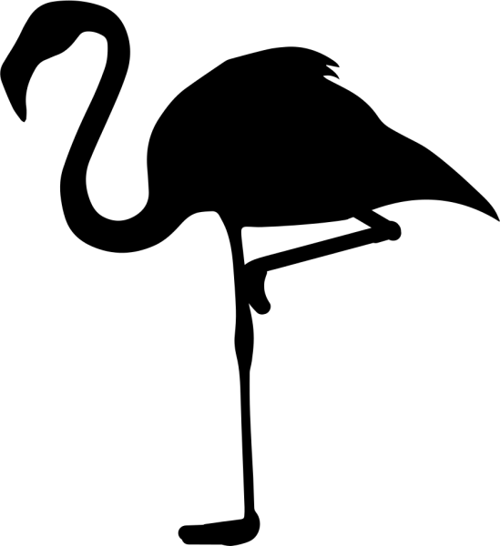 Силуэты птиц Фламинго