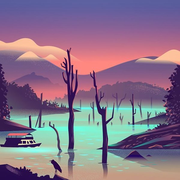 Adobe Illustrator горы