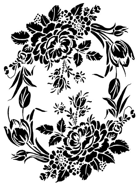 Монохромный цветочный орнамент
