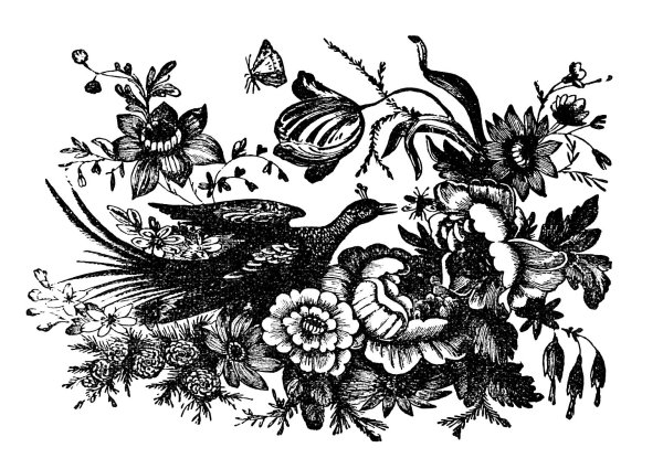 Монохромный цветочный орнамент