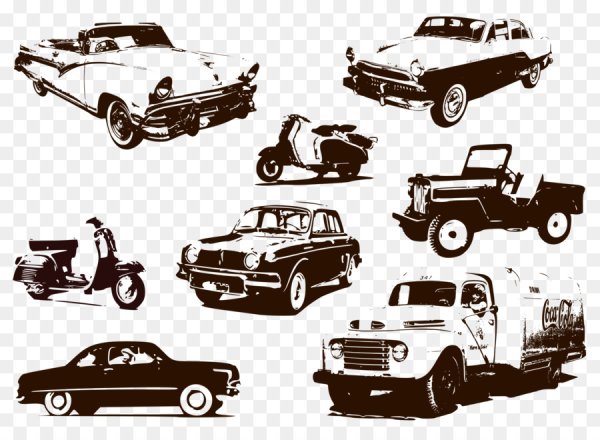 Силуэт ретро автомобиля