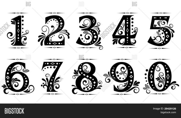 Цифры с орнаментом