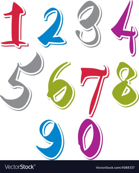Цифры декоративные вектор