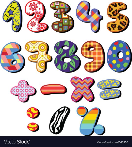 Цифры детские вектор