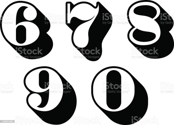 Цифры чёрные вектор