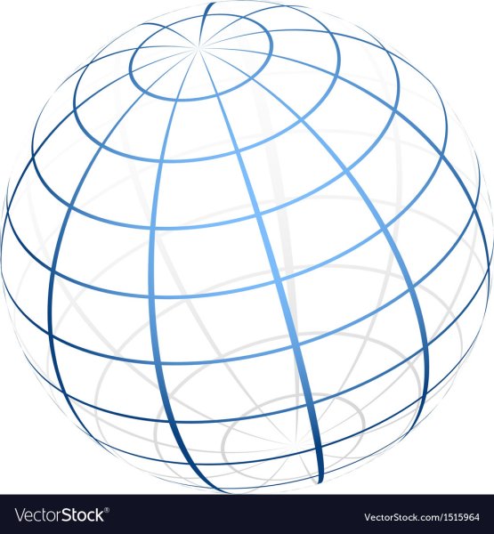Глобус с меридианами вектор