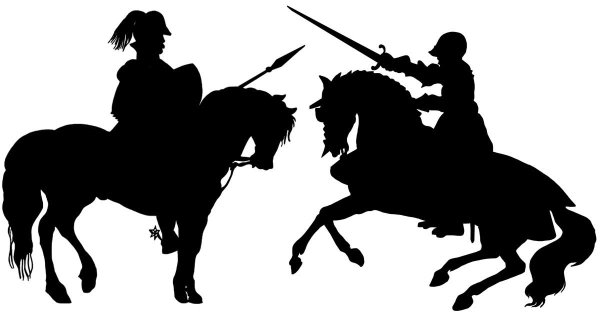 Рыцарь на коне силуэт