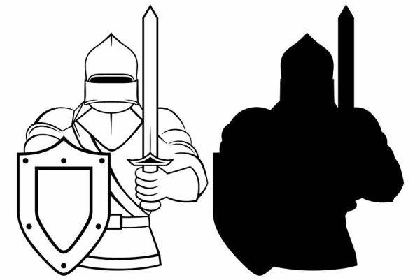Силуэты рыцарей в доспехах