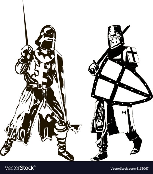Средневековый рыцарь вектор