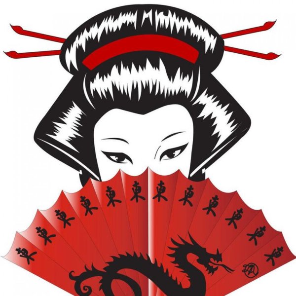 Японский веер гейши