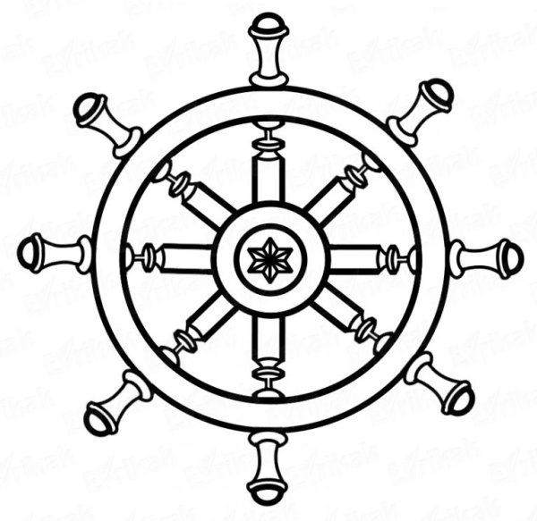 Контур штурвала корабля