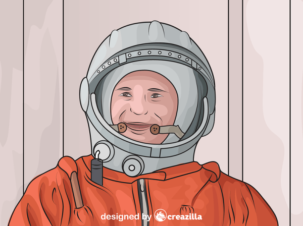 Как нарисовать Юрия Гагарина