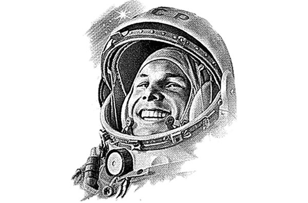 Юрий Гагарин рисунок